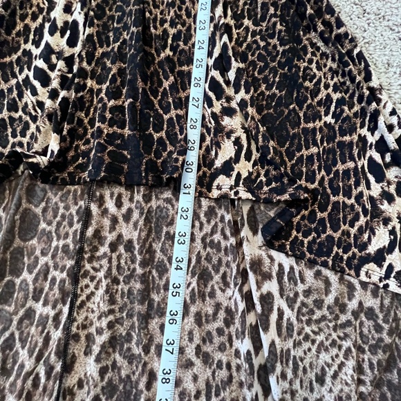 Leopard High Low Elastic Waist Scoop Neck Stretchy Dress - Picture 7 of 9